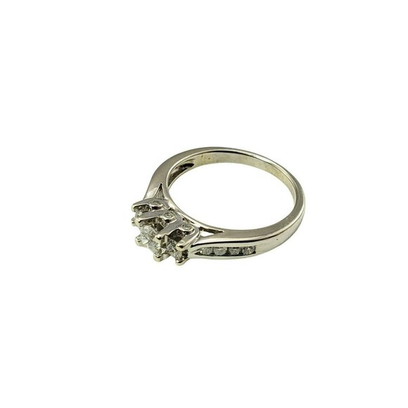 Vintage 14 Karat White Gold and Diamond Engagement Ring Size 6.25 #11156 - Picture 4 of 10